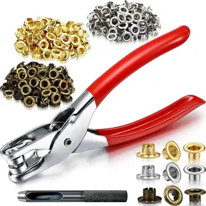 1003 Pcs Grommet Tool Kit, 1/4 Inch 6mm(Inside) Grommet Eyelet Pliers Kit with 1000 Metal Eyelets with Washers for Fabric, Leather, Belt, Shoes, Clothes