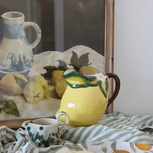Lovely Lemon Hand-Painted Pitcher