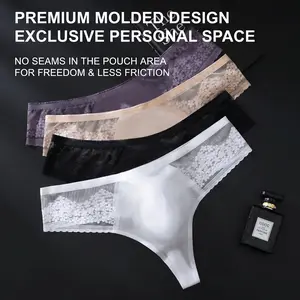 Men’s Ice Silk 3D Pouch Thong Briefs, Ultra-Thin Breathable Seamless Underwear with Invisible Waistband and Lightweight Airy Fit