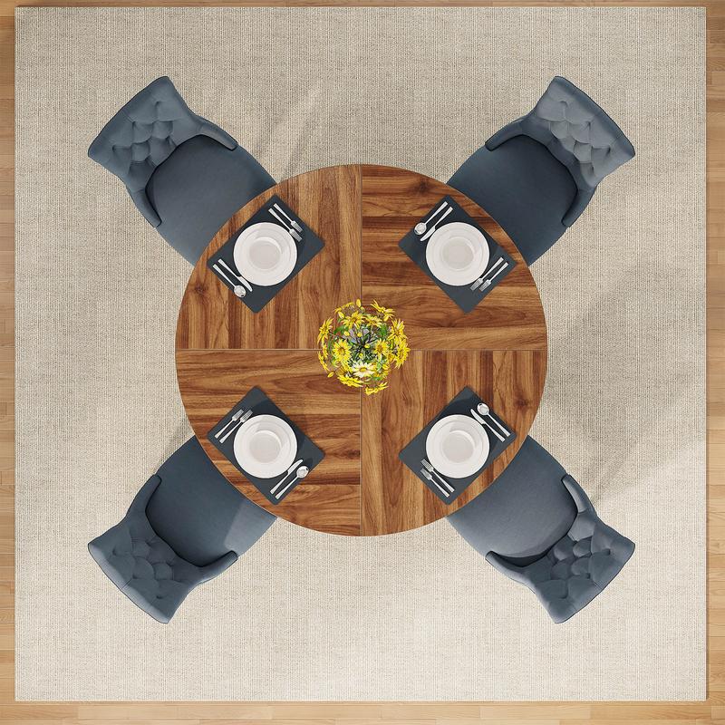 Tribesigns 47 Inch Round Dining Table for 4 - High-Quality Engineered Wood, Easy to Clean, Waterproof, Durable,Chair Not Included Pedestal Tabletop Mode