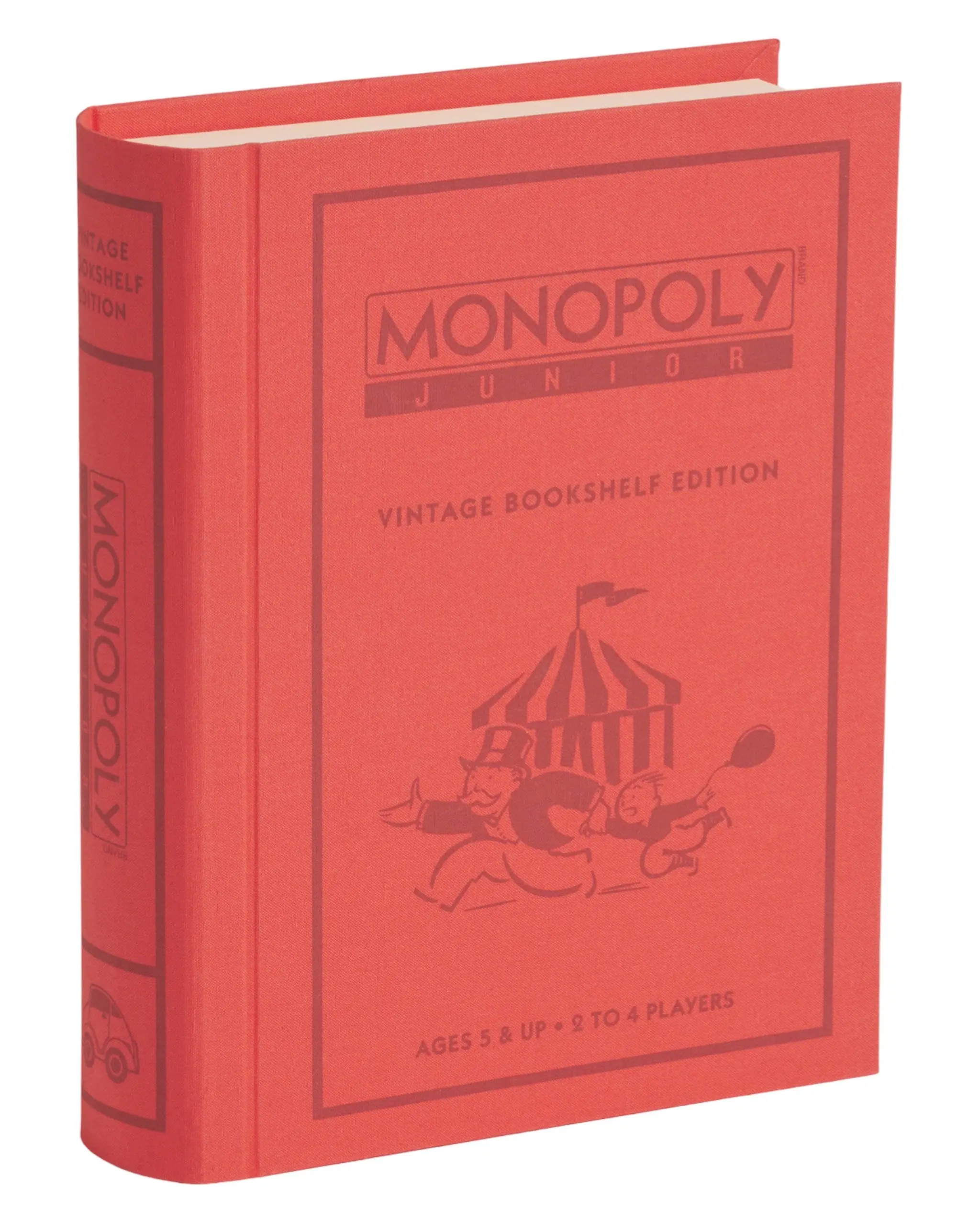 WS Game Company Monopoly Junior Vintage Bookshelf Edition Board Game for 2 to 4 Players, Ages 5+