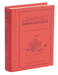 WS Game Company Monopoly Junior Vintage Bookshelf Edition Board Game for 2 to 4 Players, Ages 5+