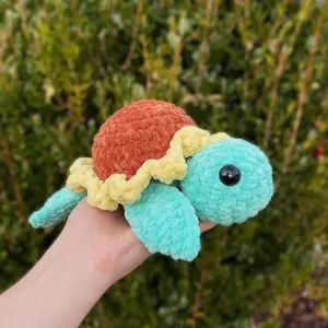 Handmade Crochet Sunflower Turtle Plushie
