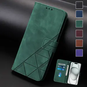 Skin Feel Line Leather Case For Samsung Galaxy S26 25 24 23 22 ultra Wallet Cove