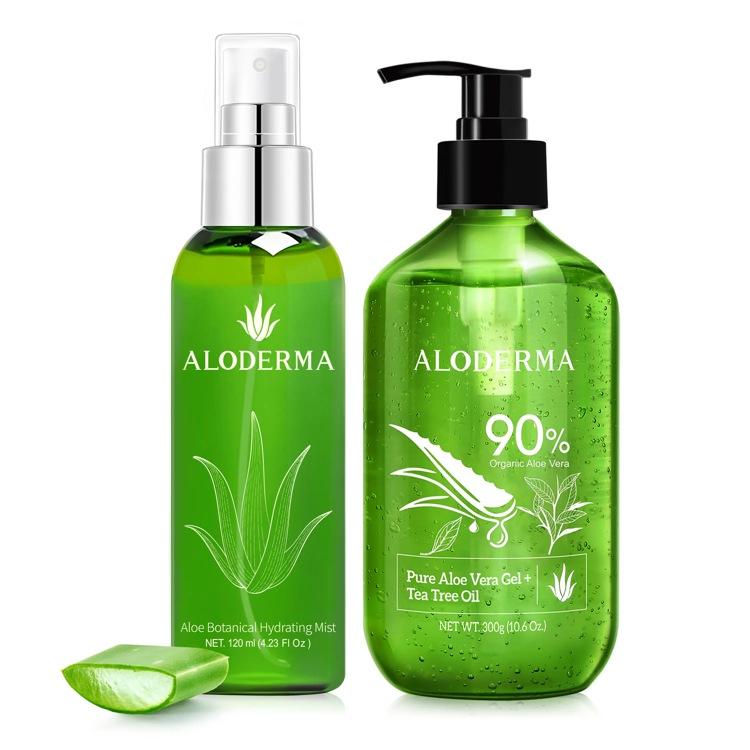 Aloderma Aloe Hydrating Set - Hydrating Mist, Aloe Vera Gel + Tea Tree Oil
