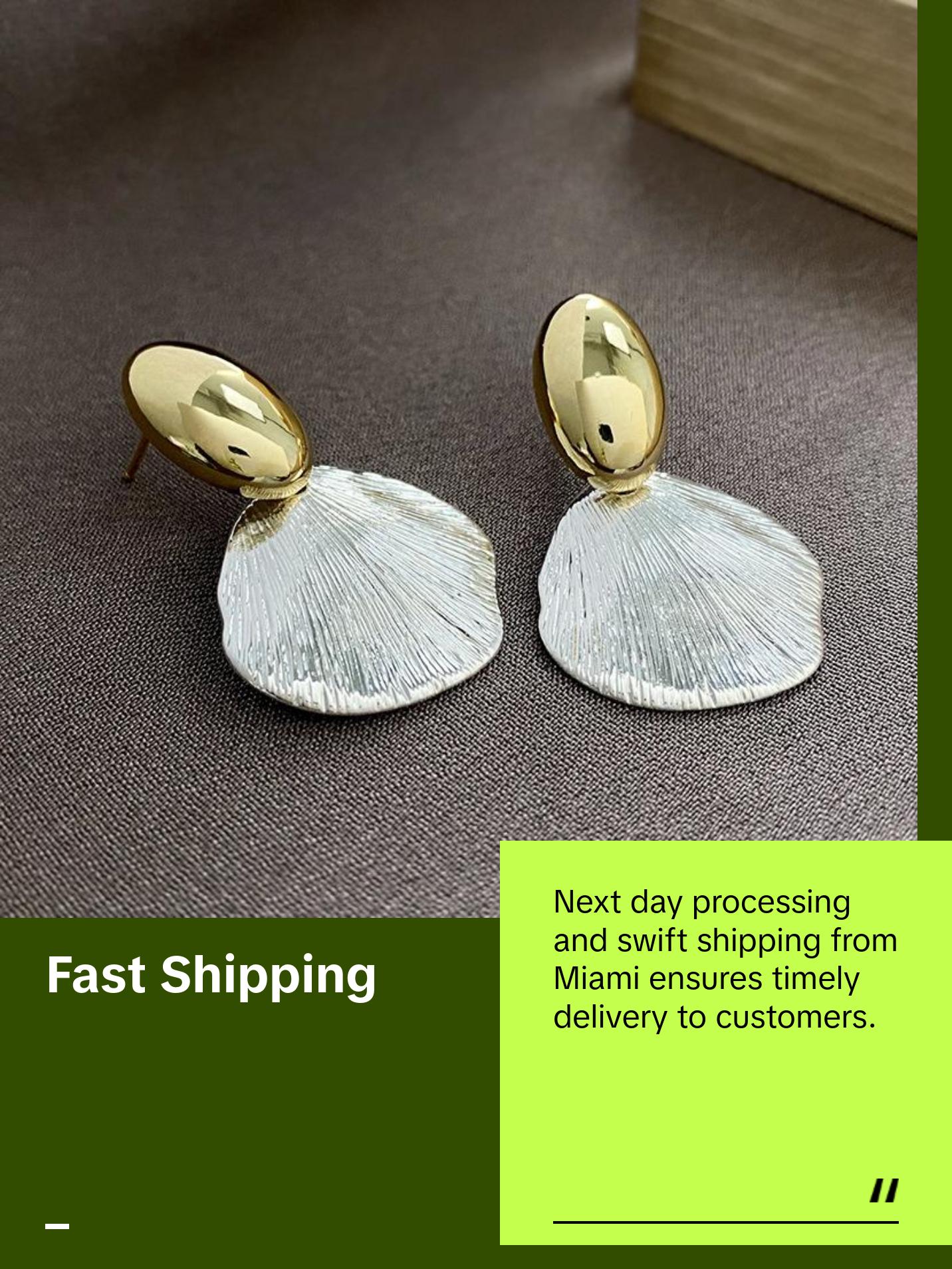 Sterling Silver Duo Color Seashell Earrings