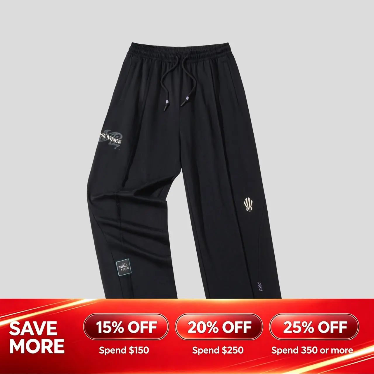 [BACK TO SCHOOL] ANTA UNISEX KAI Knit Track Pants Sports Running Basketball Exercise Black Gray Athleisure School Sports Gym Workout Casual Activewear Kyrie Irving BTS