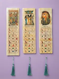 Handmade - Artisan Papyrus Bookmarks (With Hieroglyphic Alphabet)