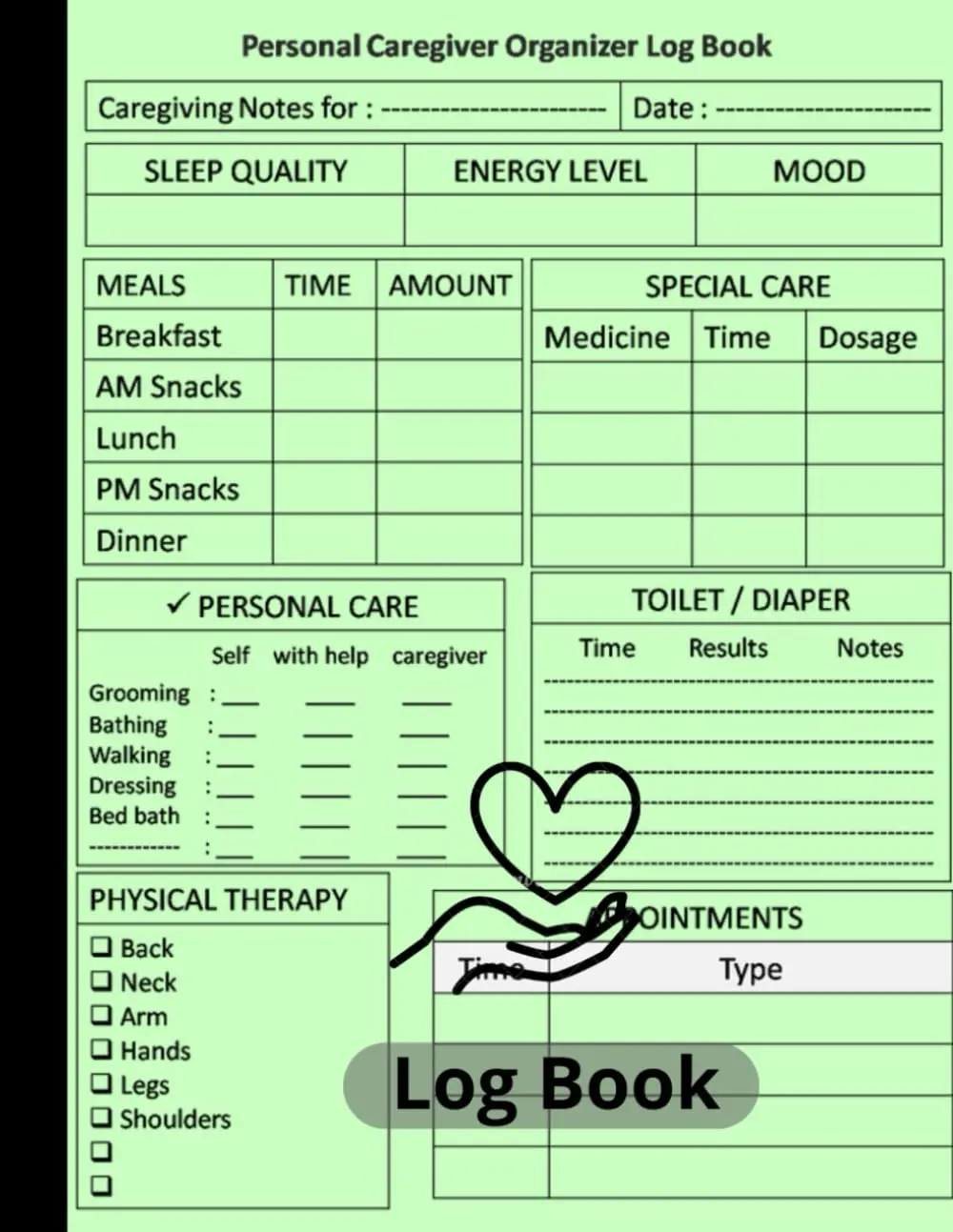 Caregiver Organizer log book: Patient Journal Book For Caregivers, Daily MedicalCare Planner For Caretakers Assisting Elderly People, Personal Caregiver ...Care Recorder, Caregiving Tracker