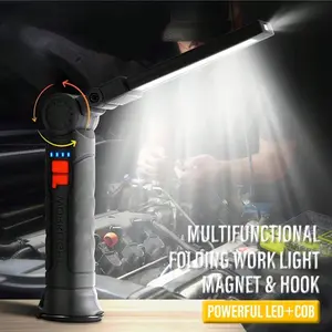 High Brightness LED Flashlight, High Lumen Flashlights, USB-C Rechargeable Magnetic Base & Hook, Portable Folding Design, Ideal for Camping Home Workshop Emergency Use