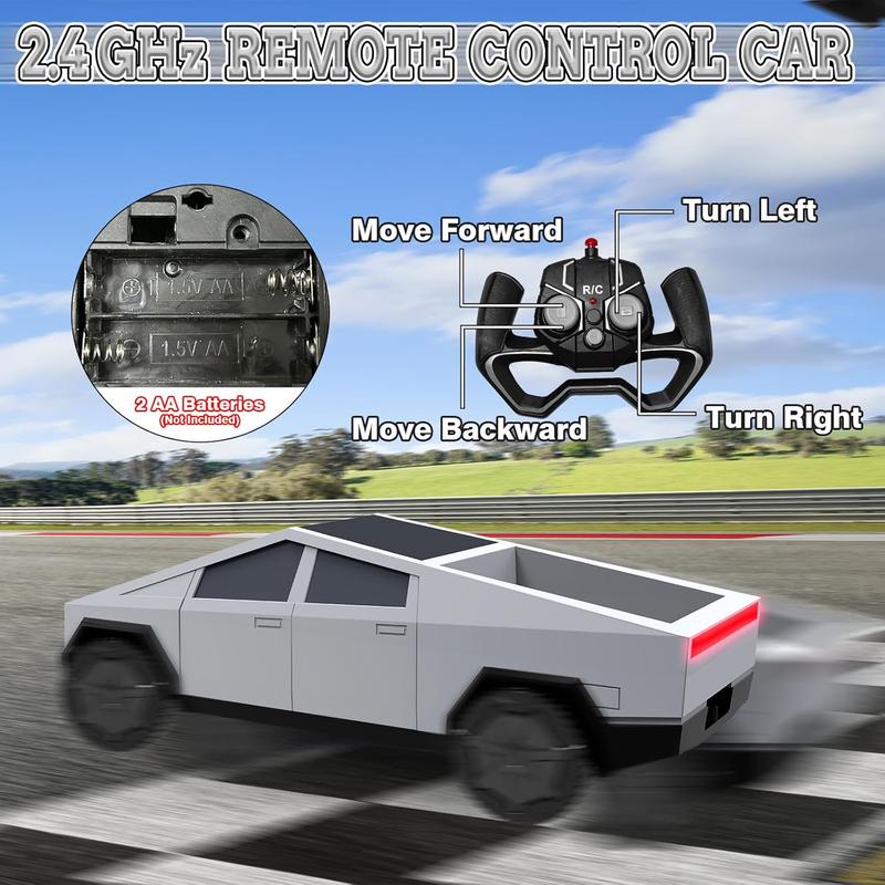 Remote Control Car Truck, 2.4GHz All Terrain High Speed RC Car for Boys Aged 3-8, 8-12, 1:24 Diecast Metal Toy Trucks with Lights, Electric Vehicle Toys for Kids, Gifts for Kids