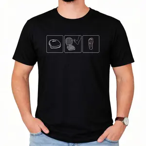 Funny Burger Pun T-Shirt for Men - Funny Food Joke Gift Idea - Black with White Graphic - Soft Breathable Cotton Tee - Sizes S-XXXL - Casual Casual Attire & Party Outfits, Humorous Apparel, Novelty Shirt, Comfortable Fit, Printed Top, Men's Fashion