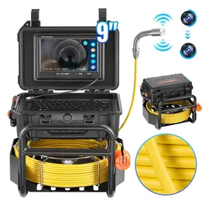 VEVOR Sewer Camera, 230 ft/70m, Self-Leveling Drain Camera with 512Hz Transmitter, Distance Counter, 9" Screen 1080P HD Snake Plumbing Camera with Light-12 LED & 32GB Card for Duct Pipe