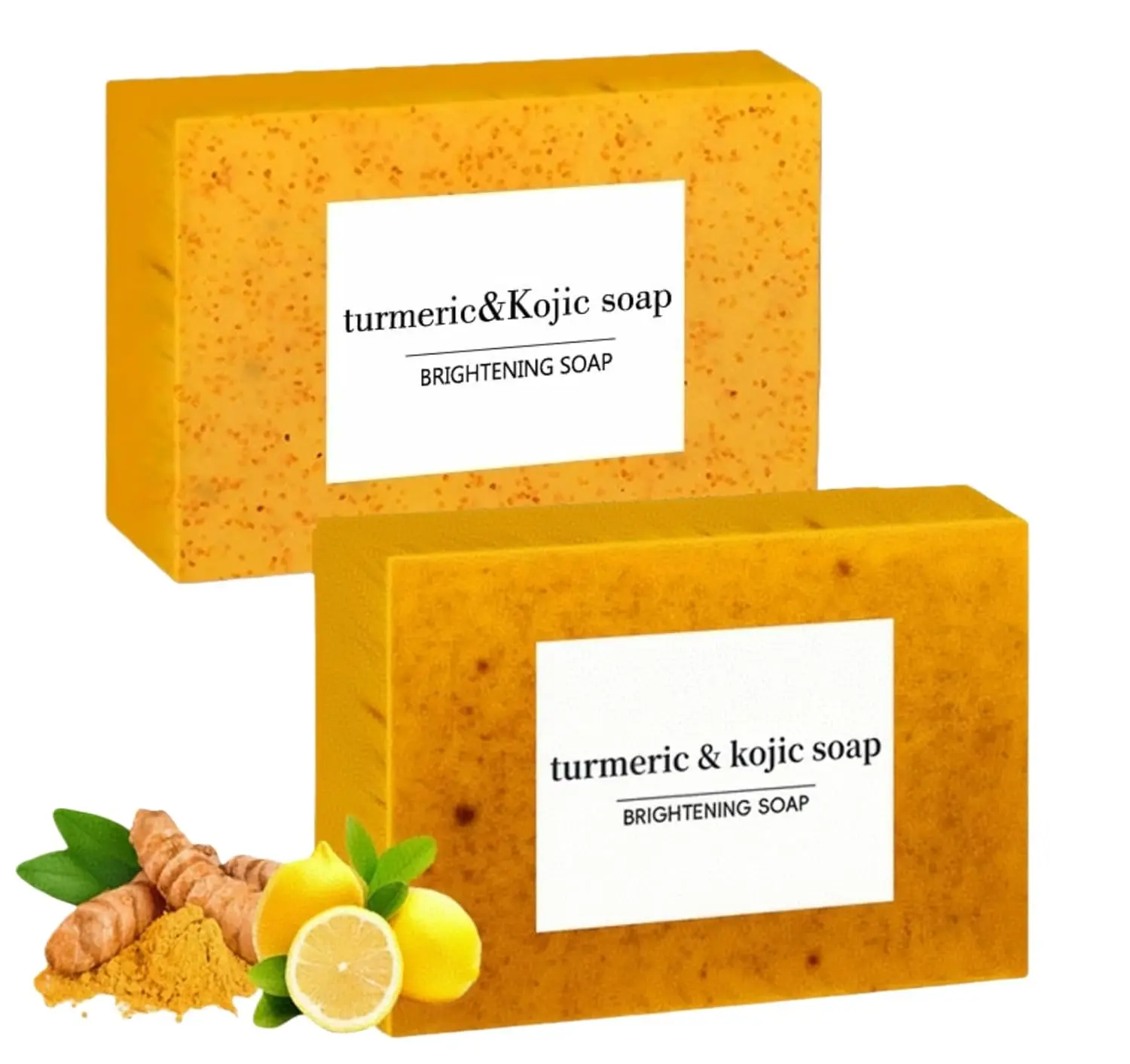 2PCS Turmeric kojic acid soap scrub particle soap plant extract moisturizing, moisturizing, refreshing oil control