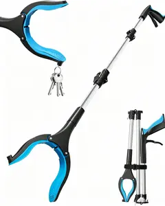 2026 New 32 Inch Foldable Reacher Grabber Pickup Tool, 360° Rotating Jaw with Magnetic Tip, Heavy Duty Lightweight Trash Picker Upper for Seniors (Blue)