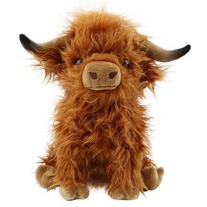 highland cow plush toy, 1 count cute stuffed animal toy, soft plush toy, comfortable hand feel, best home decoration, cuddly stuffed animal, room decor, anxiety relief products, soft cuddly gift