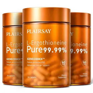 FLAIRSAY L-Ergothioneine Capsules 30ct | High-Purity Antioxidant Formula | Daily Cellular Support & Wellness Supplement