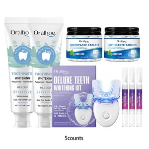 Teeth Brightening Kit, 1 Set Including Teeth Brightening Toothpaste & Toothpaste Tablets & Teeth Care Device, Teeth Cleaner, Oral Care Product for Men & Women,  Teeth Cleaner