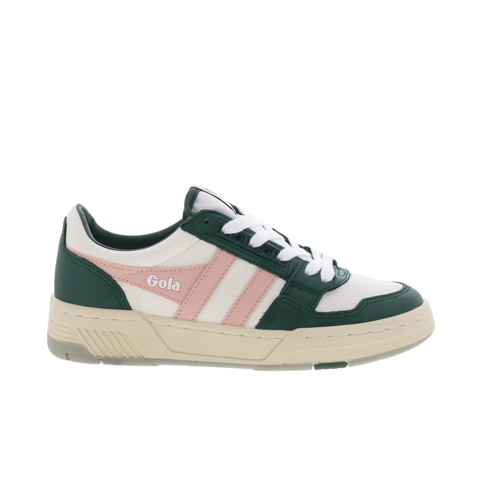 Gola Challenge CLB535 Womens White Leather Lace Up Lifestyle Sneakers Shoes