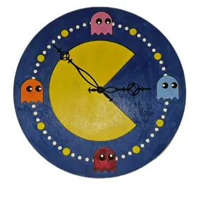 Wood lasered Dot Eater Clock