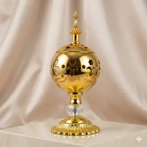 Luxurious Scented Incense Burner, Metal Sphere Incense Holder, Suitable for Conical Sticks, Charcoal, Powdered Incense, Fragrance, Aroma, Elegant Home Decor Gift