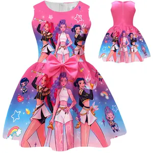 Girls 3-10 Years Bowknot Costume Dresses Casual Daily Wear Party Performance Outfits