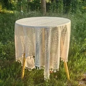 1pc Elegant Dust-Proof Tablecloth, French Vintage Lace Design, Perfect for Outdoor Picnics, Kitchen, Garden Decor