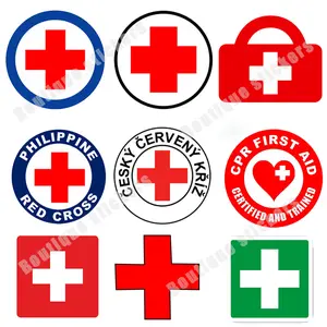 New 2026 M516# Personalized Red Cross Sticker Red Cross Sign First Aid Sign Sticker First Aid Sticker Round Combat Medic Car Accessories car decor accessories