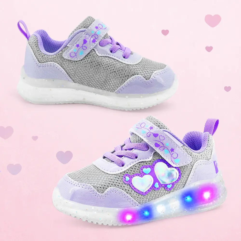 Toddler Girls' Light-Up Shoes Halloween LED Flashing Lightweight Breathable Mesh Running Sneakers for Kids Christmas Light-Up Breathable Shoes
