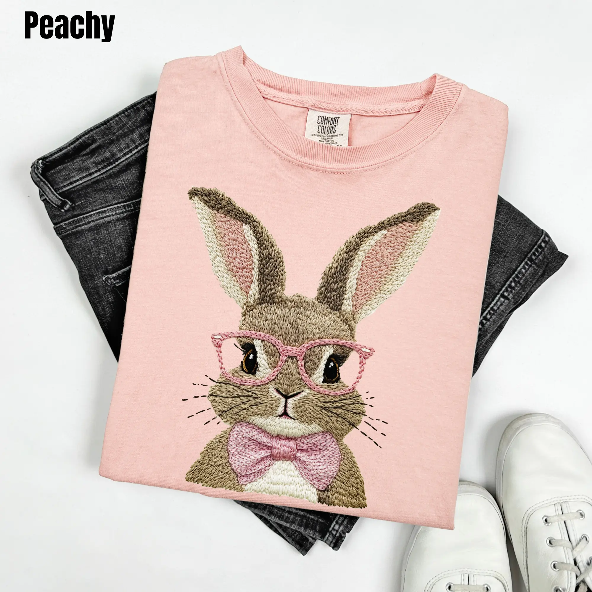 Mrs.Bunny Fake Embroidery Comfort Colors T-Shirt 'SBSNLB'