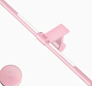 Quntis Pink Monitor Light Bar with Remote, Eye-Care No Glare, Space Saving Computer Desk Lamp As Gifts for Girls, Stepless Dimming, Modern Aesthetic Desk Light Bar for Home Office, Mother's Day
