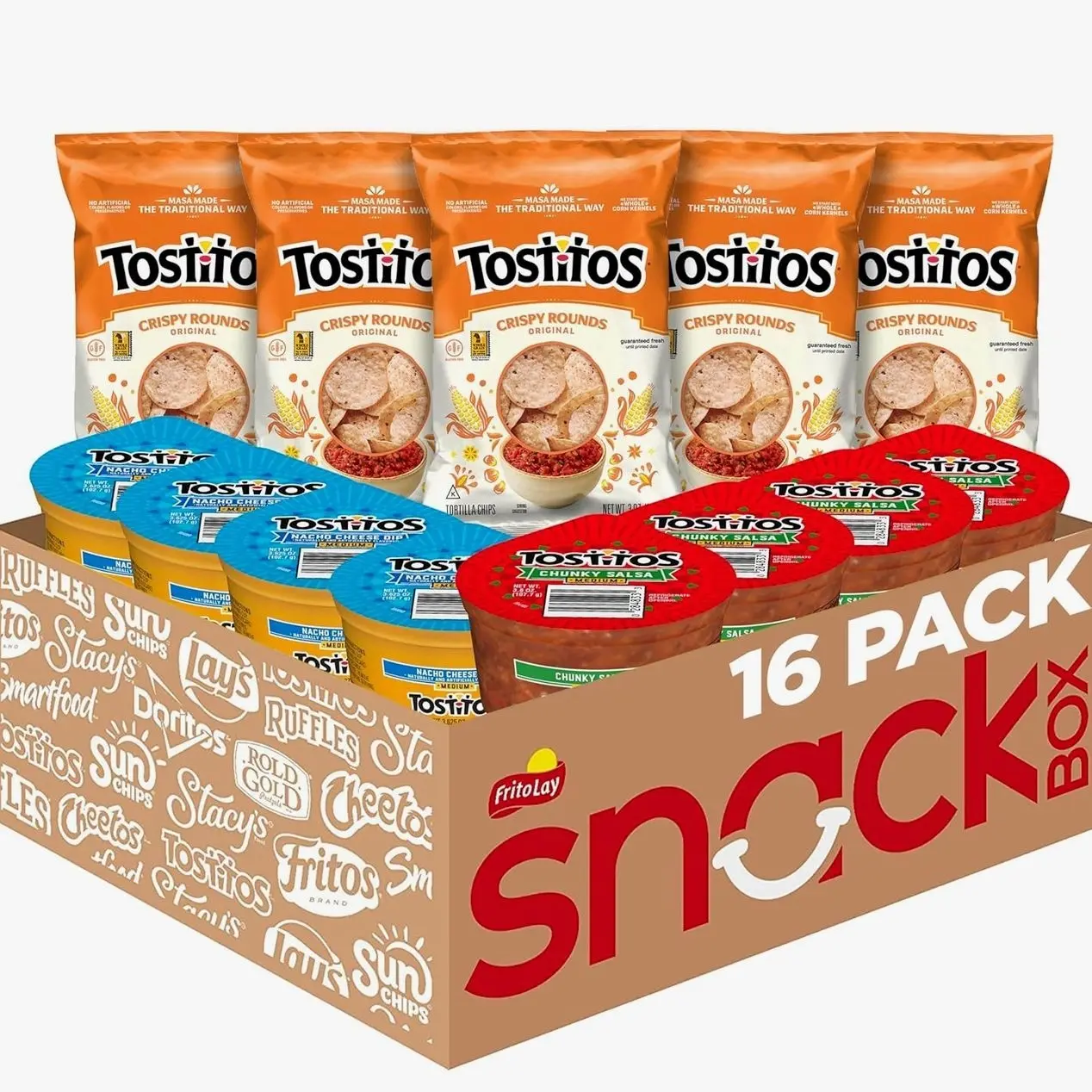Tostitos Tortilla Chips Chip and Dip Pack, 3 Oz Crispy Rounds and 3.8 Oz Medium Dip, 1 Set