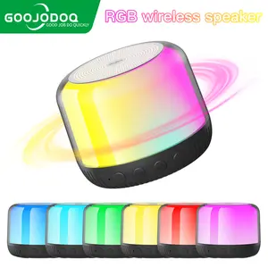 【GOOJODOQ】 Mini Bluetooth Speaker Portable Wireless TWS HiFi USB Outdoor Music Speaker Surround Bass TF Card Playback Speaker with LED Light Audio Smartphone
