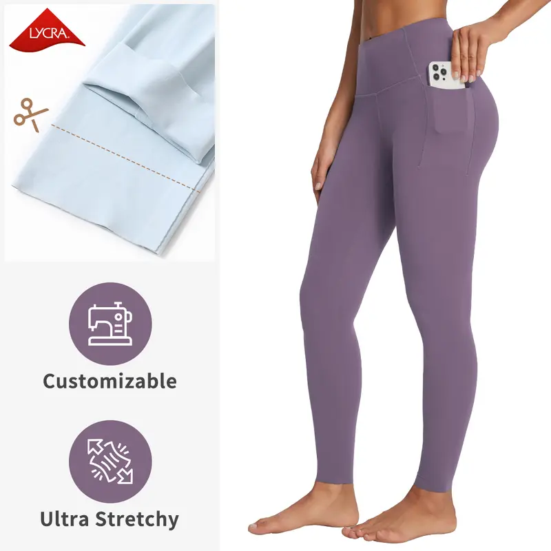 RESTOCK! baleaf freeleaf Stretchy Free-cut Leggings Women's 27" Seamless High Waisted Leggings with Deep Pockets Customizable Workout Yoga Pants