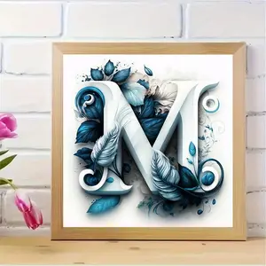 Letter M Diamond Painting Kit, Adult Art Craft Set, DIY 5D Round Drill Home Decor, Beginner Friendly Wall Decoration