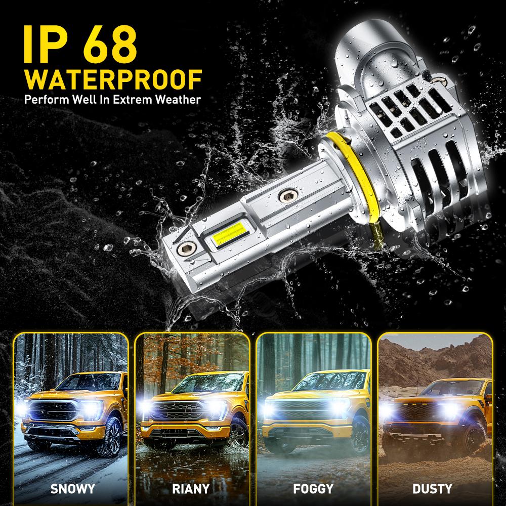 【UPGRADE SERIES】AUXITO LED Headlight Bulbs, 9005/HB3 9006/HB4 H11/H8/H9 9007/HB5 9008/H13 H4/9003 H1 H7,48000LM insane Brightness,6500K White,High/Low Beam Bulbs,60,000Hrs Long Service Life with Cooling Fans,CANBUS Ready,No Flickering ,IP68,Plug N Play