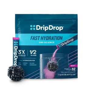DripDrop Berry Electrolyte Powder, 8 oz sticks, 32 count