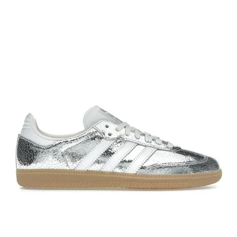 adidas Women's Samba OG Silver Metallic Cracked Leather, from StockX
