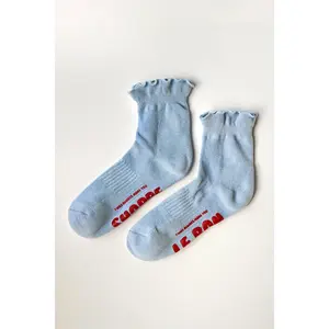Ruffled Hugger Crew Socks in Periwinkle