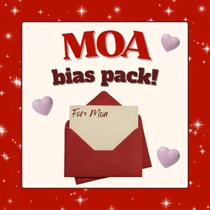 Love language MOA K-pop bias packs - postcard photocard stickers pins prints bracelet freebies