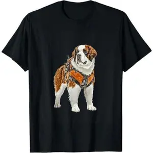 Realistic St. Bernard Animal Rescue Art T-Shirt