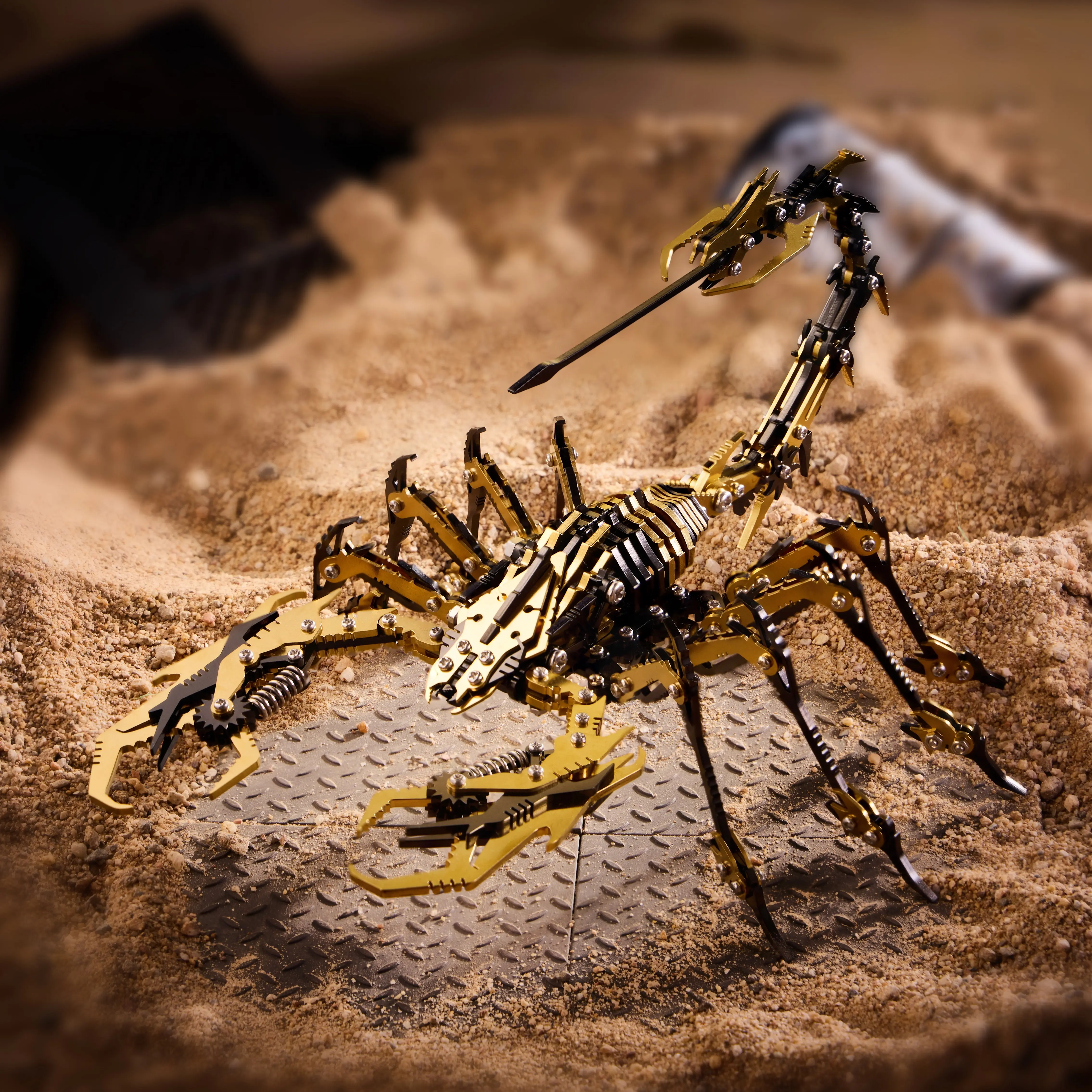 3D Puzzle Metal Assembly Model Kit, Easter gift, Educational STEM Gift Toy for Adults Teens, Scorpion, 400 Pcs DIY ,4 Hours to Build, Ideal for Gifts and Decorations, Family game night, Included tools