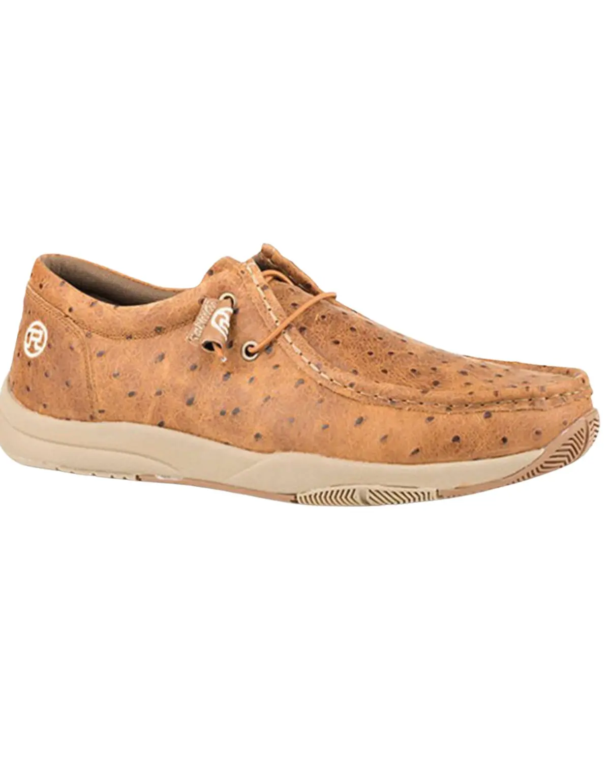 Men's Men'S Clear Cut Low Stamped Ostrich Leather Chukka Shoe Moc Toe - 09-020-1662-2834 Ta