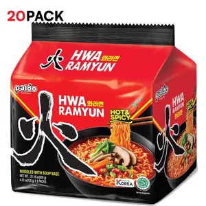 Paldo Hwa Ramyun - with Soy Peptide, Hot & Spicy Noodles, 4.23 Ounce (Pack of 20)