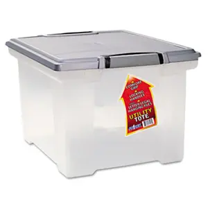 Stx  Portable File Tote w/Locking Handle Storage Box Letter/Legal Clear