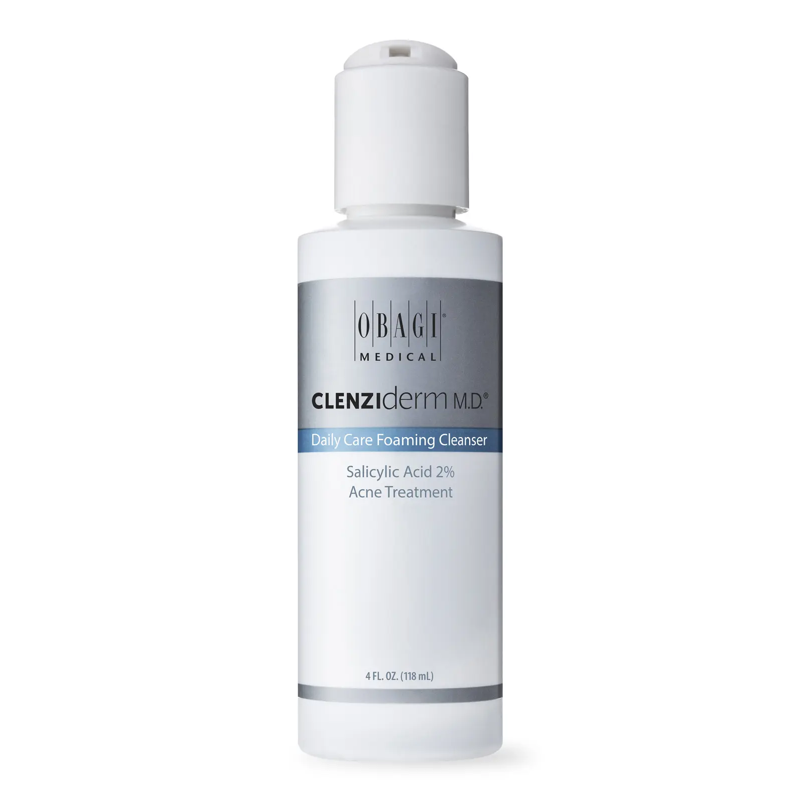 Obagi Clenziderm Daily Care Foaming Acne Cleanser 4 oz - 2% Salicylic Acid with Menthol and Benzoyl Peroxide - Effective for Acne-Prone Skin