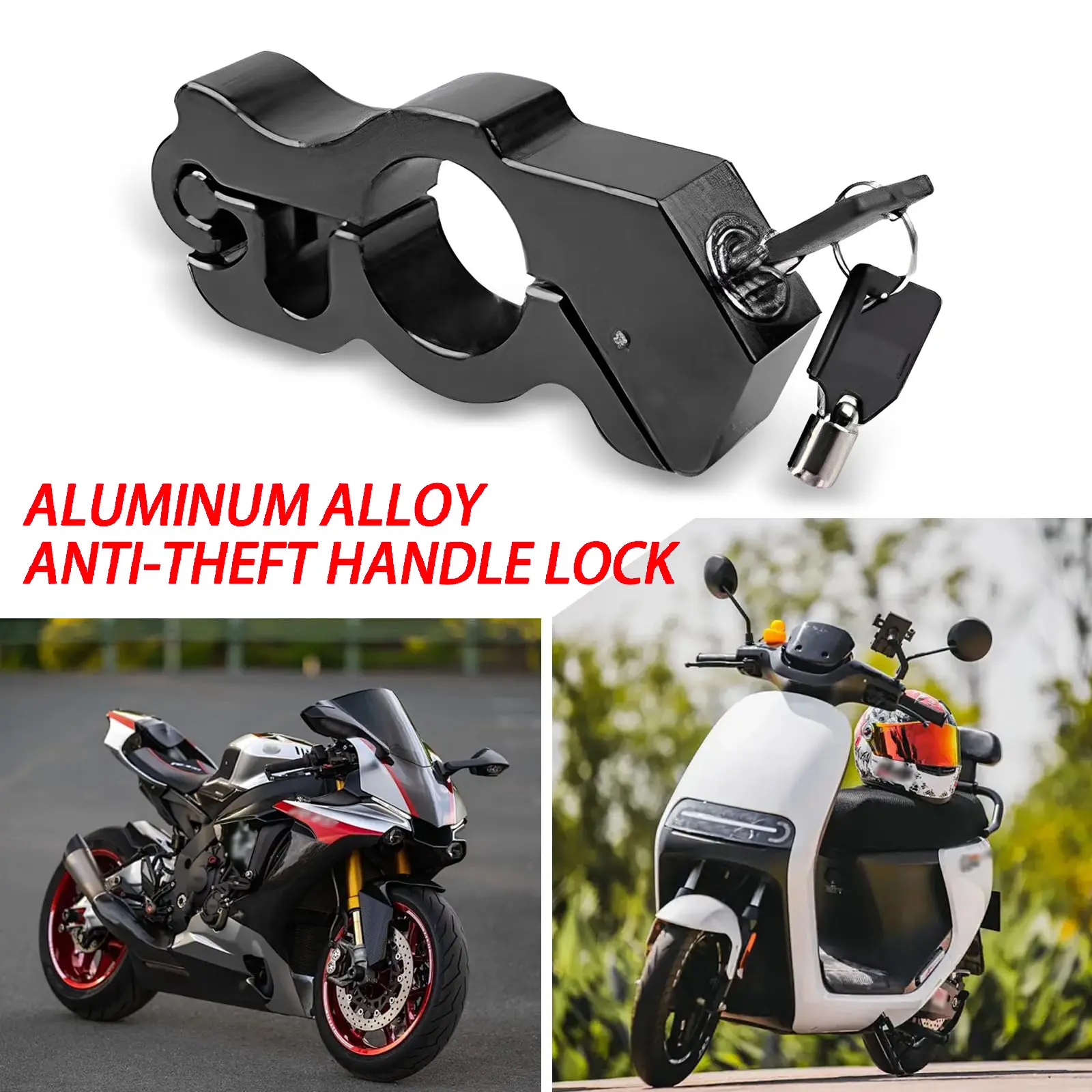 Universal Motorcycle Handlebar Anti-theft Lock - Handlebar Mount Helmet Security Lock - Motorcycle Bicycle Accessories Motor Parts Accessories
