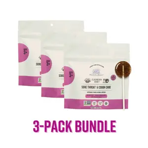 MommaBear Organics Handcrafted Kids Lollipops 3 oz Ages 2-11 Natural Sore Throat Relief Cough Drop Suckers Elderberry Bits Honey Bonbon Candy - Snack