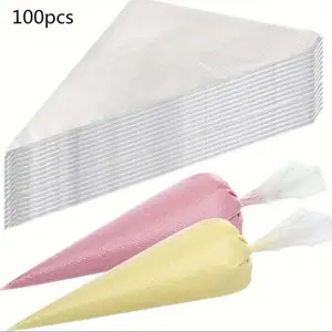 100 disposable explosion-proof pastry bags with tube packaging, one click frosting bags, suitable for cake, cream frosting, and cookie decoration products