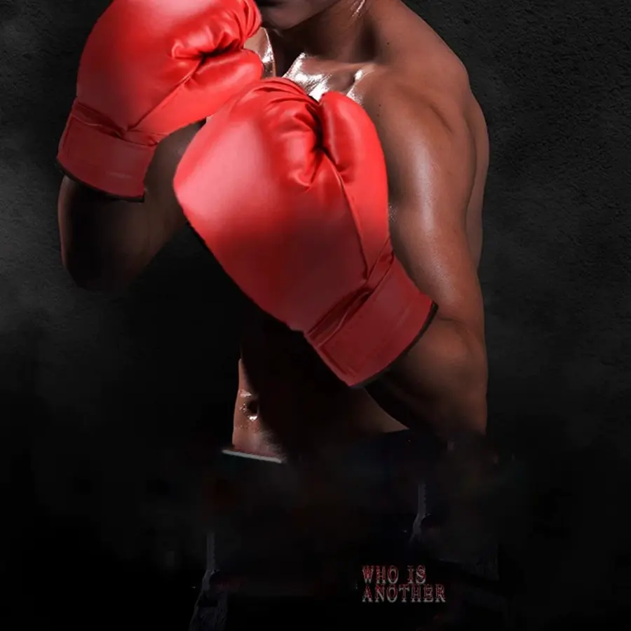A pair of professional boxing gloves for sports and fitness, adult Sanda combat gloves, thick protection, wear-resistant, breathable red version